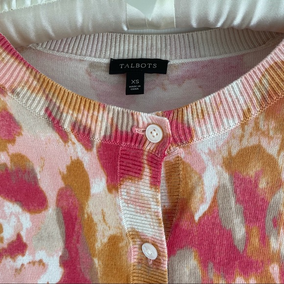 Talbots Summer Watercolor Floral Cardigan - Picture 2 of 8